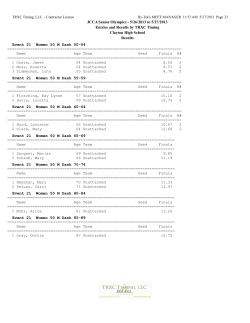 JCCA Senior Olympics - 5/26/2013 to 5/27/2013 Entries and Results