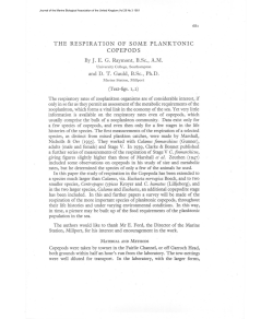 the respiration of some planktonic copepods