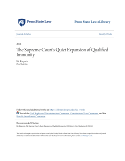 The Supreme Court`s Quiet Expansion of Qualified Immunity