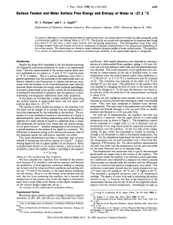 Surface Tension and Molar Surface Free Energy and Entropy of