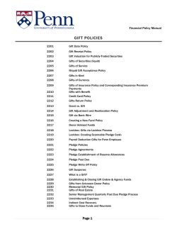 Gift Policies - Finance - University of Pennsylvania