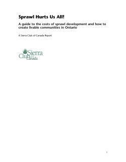Sprawl Hurts Us All - Sierra Club Canada Foundation