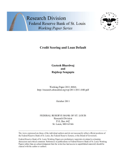 Credit Scoring and Loan Default - Economic Research
