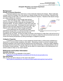 Energetic Reactions Student Handout