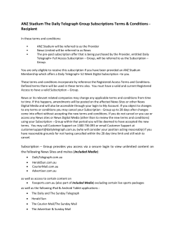 ANZ Stadium The Daily Telegraph Group Subscriptions Terms