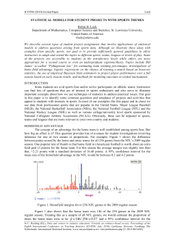 Statistical models for student projects with sports themes