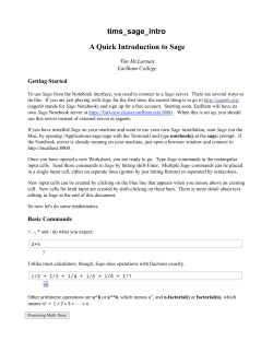 tims_sage_intro A Quick Introduction to Sage