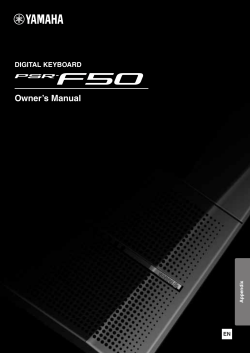 PSR-F50 Owner`s Manual