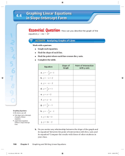 Graphing Linear Equations in Slope-Intercept Form