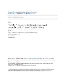 Too Big A Canon in the President`s Arsenal: Another Look at United
