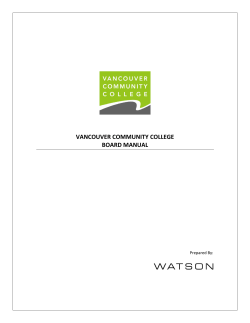 vancouver community college board manual