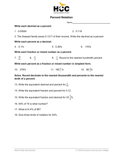 Percent Notation - HCC Learning Web