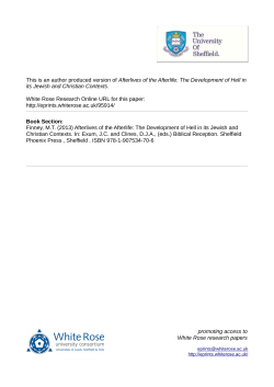 Afterlives of the Afterlife: The Development of Hell in its Jewish and