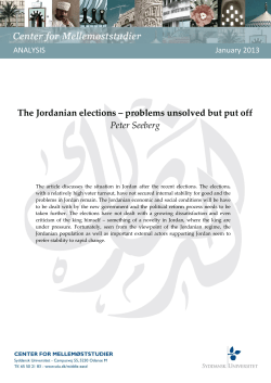 The Jordanian elections ‒ problems unsolved but put off Peter