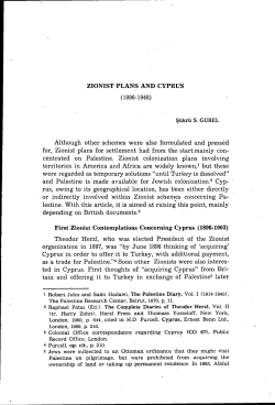 ZIONIST PLAN S AND CYPRUS (1896