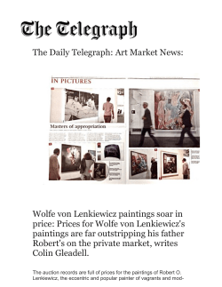 The Daily Telegraph: Art Market News: Wolfe von Lenkiewicz