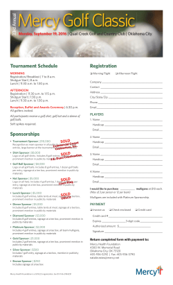 Tournament Schedule Sponsorships Registration