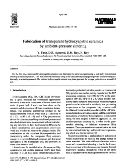 Fabrication of transparent hydroxyapatite ceramics by ambient