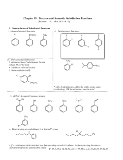 Chapter 19: Benzene and Aromatic Substitution Reactions
