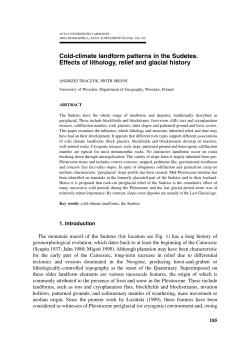 Cold-climate landform patterns in the Sudetes. Effects of lithology