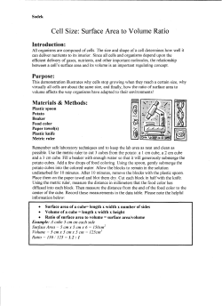 Cell Size: Surface Area to Volume Ratio