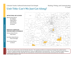 Unit Title: Can`t We Just Get Along?