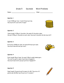 Grade 5 Decimals Word Problems