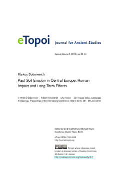 Past Soil Erosion in Central Europe: Human Impact and