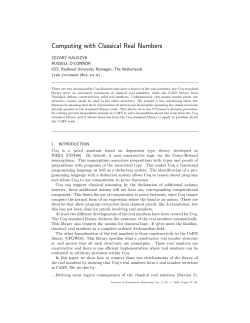 Computing with Classical Real Numbers