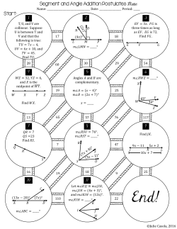 Segment and Angle Addition Postulates Maze Start