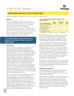 Optimized Gene Expression with the T7 Sample System, PNotes 80