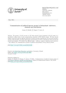 Communication of political interest groups in Switzerland
