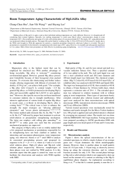 Room Temperature Aging Characteristic of MgLiAlZn Alloy