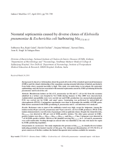 Neonatal septicaemia caused by diverse clones of Klebsiella