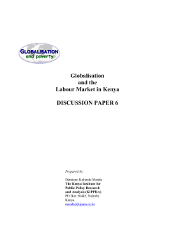 Globalisation and the Labour Market in Kenya