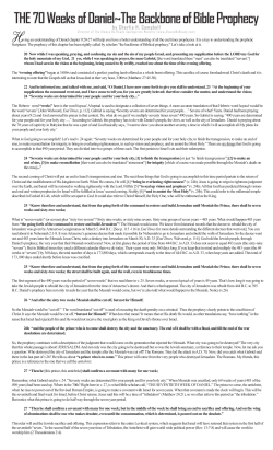 Commentary on Daniel`s Seventy Weeks