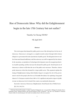 Rise of Democratic Ideas: Why did the Enlightenment begin in the