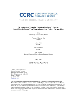 Strengthening Transfer Paths to a Bachelor`s Degree