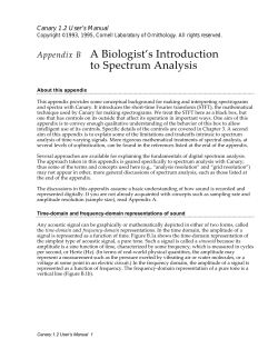 Appendix B A Biologist`s Introduction to Spectrum Analysis