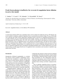 Fresh frozen plasma is ineffective for reversal of coagulation factor