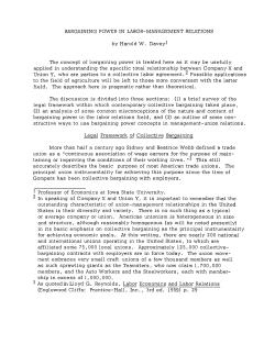 bargaining power in labor-management