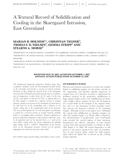A Textural Record of Solidification and Cooling in