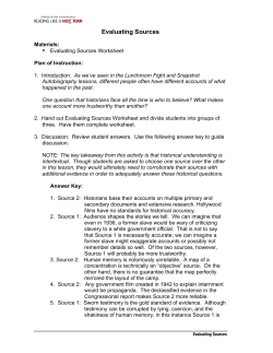 Evaluating Sources - Stanford History Education Group