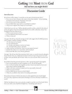 Getting the Most from God Discussion Guides