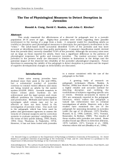 The Use of Physiological Measures to Detect Deception in Juveniles