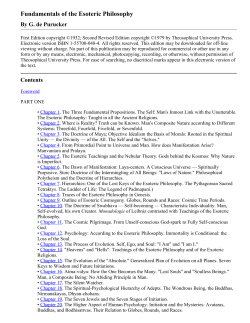 Fundamentals of the Esoteric Philosophy