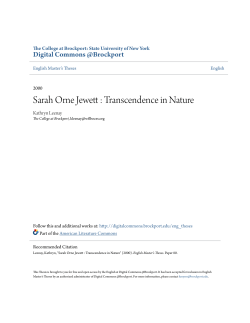 Sarah Orne Jewett : Transcendence in Nature
