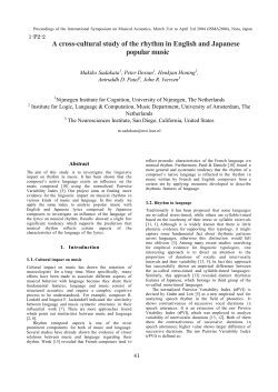 A cross-cultural study of the rhythm in English and Japanese