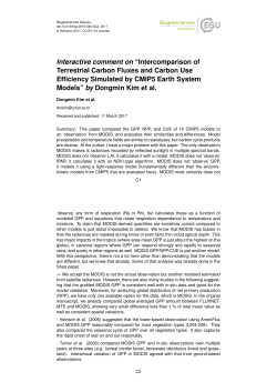 Intercomparison of Terrestrial Carbon Fluxes and Carbon Use