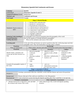 Elementary Spanish Unit Continents and Oceans